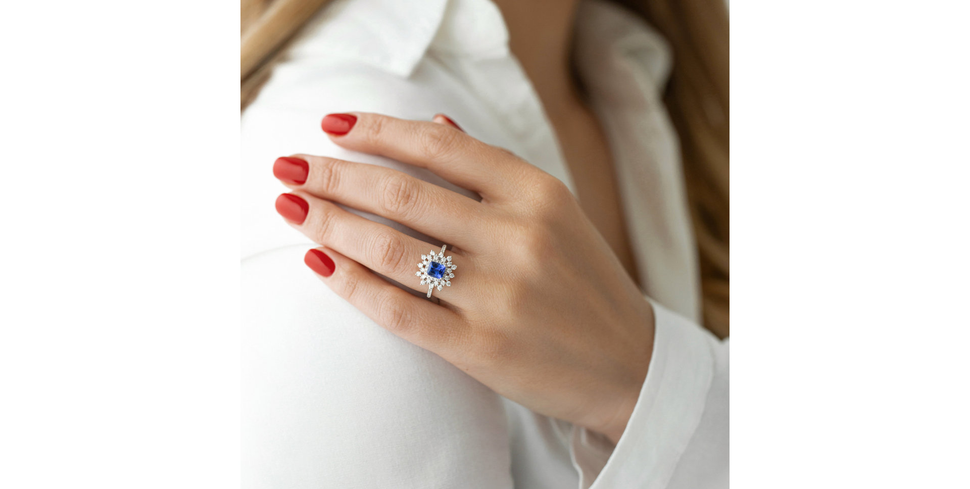 Prsteň s tanzanitom a diamantmi Winona