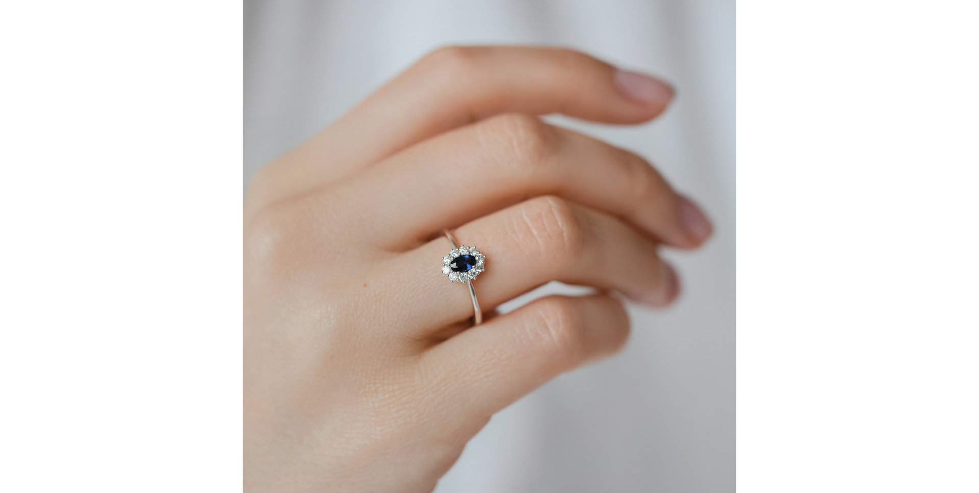 Prsteň s zafírom a diamantmi Princess Joy