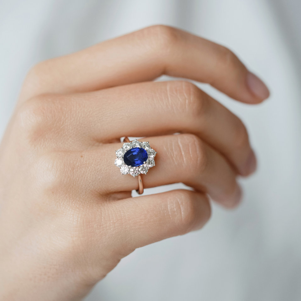 Prsteň s zafírom a diamantmi Princess Joy