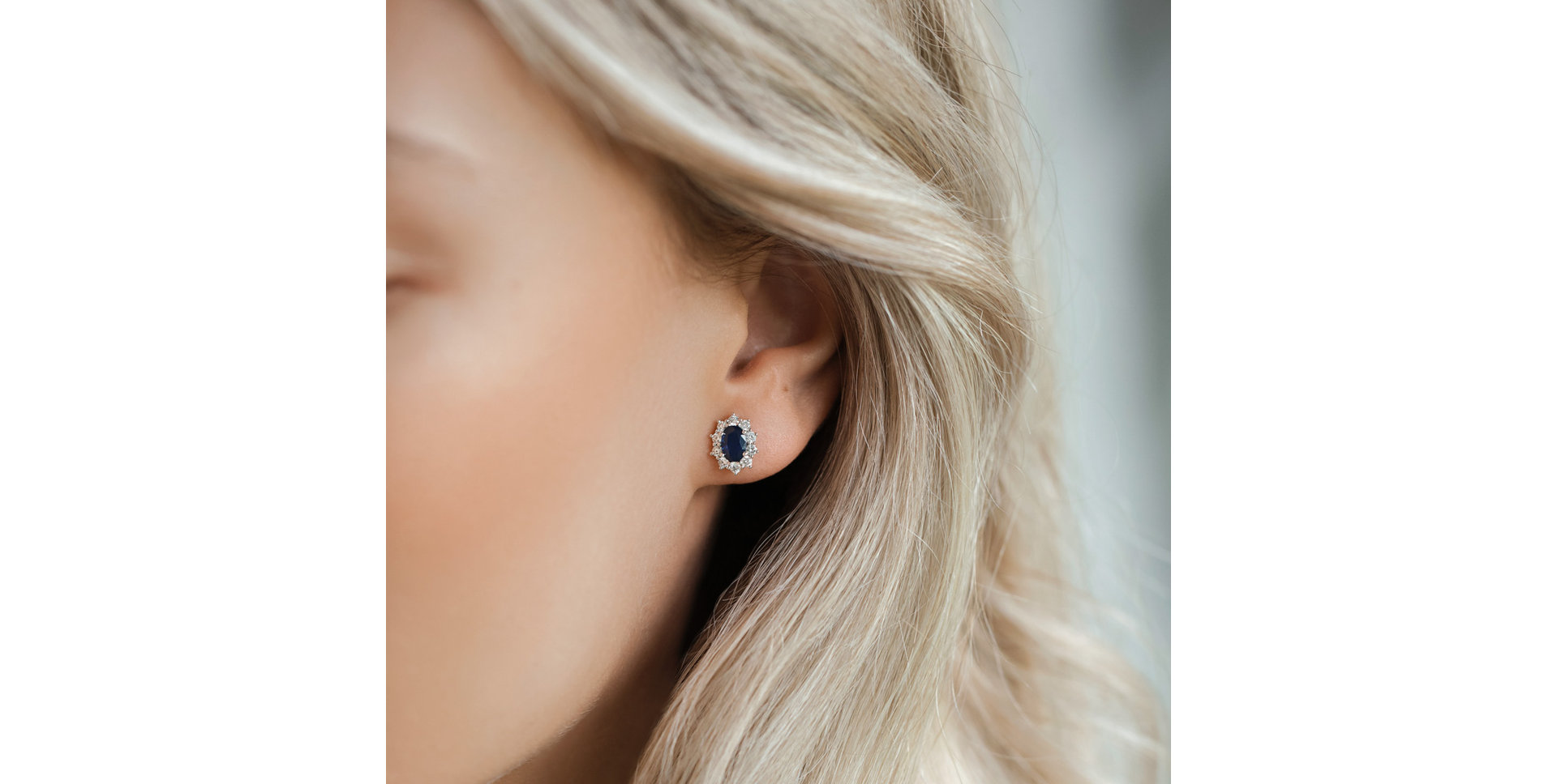 Náušnice s zafírom a diamantmi Moon Witchery