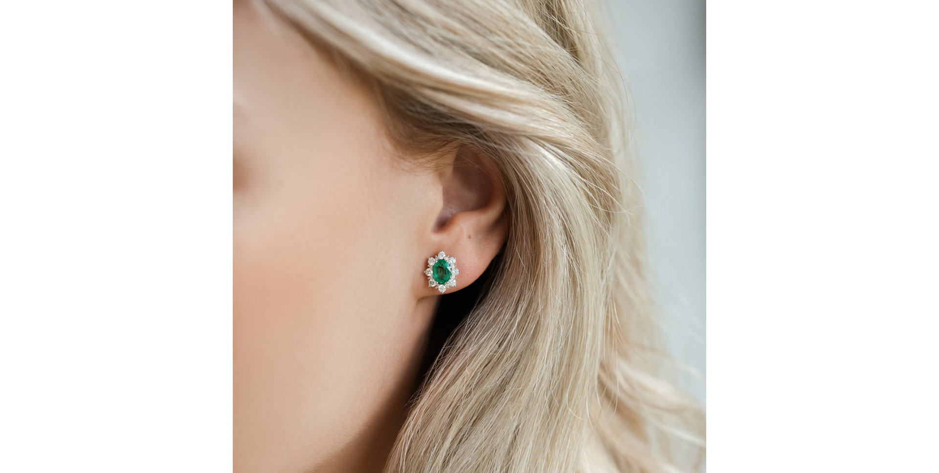 Náušnice so smaragdom a diamantmi Mary Magdalene