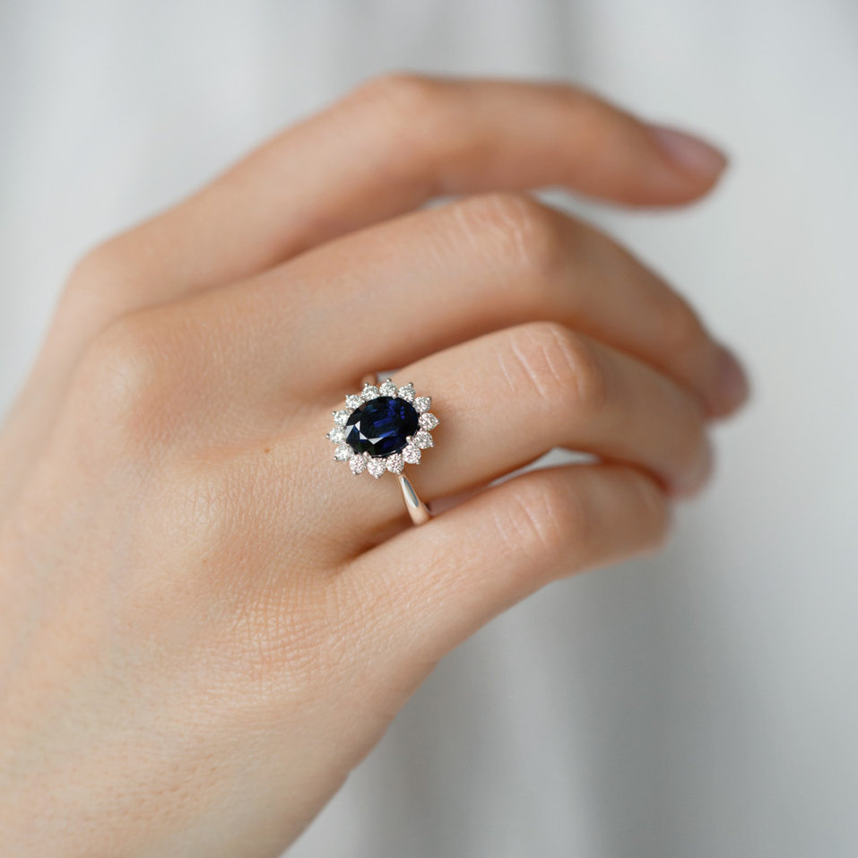 Prsteň so zafírom a diamantmi Princess Sparkle