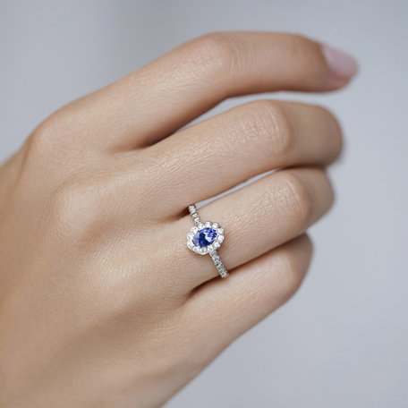 Prsteň s tanzanitom a diamantmi Princess Glamour