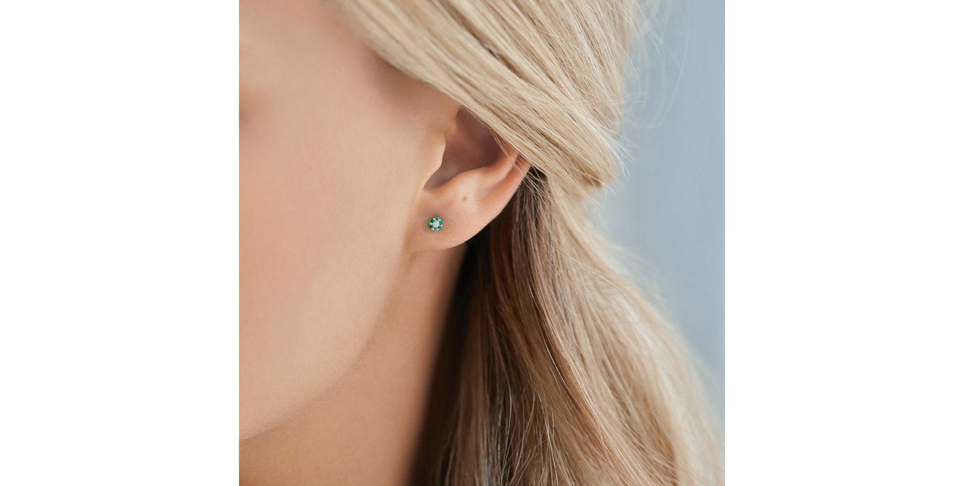 Náušnice s diamantom a zafírmi Shiny Flower