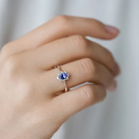 Prsteň s tanzanitom a diamantmi Trixie Princess