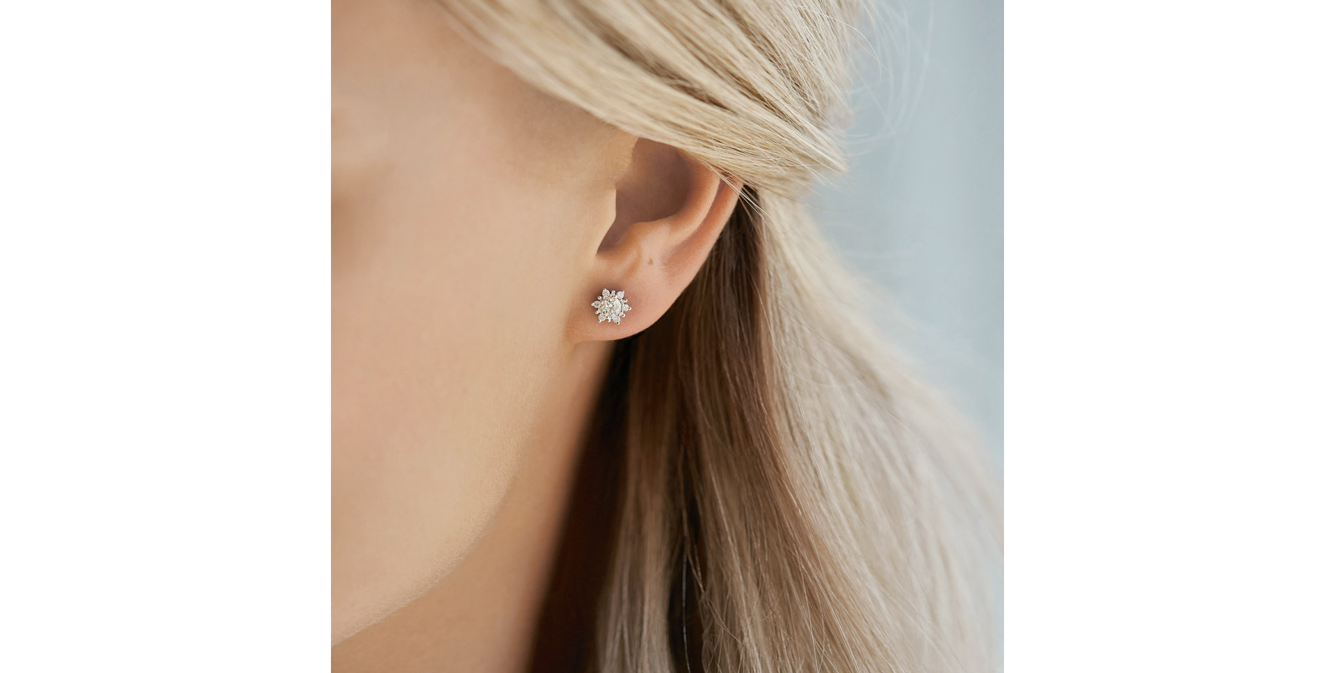 Náušnice s diamantmi Snow Star