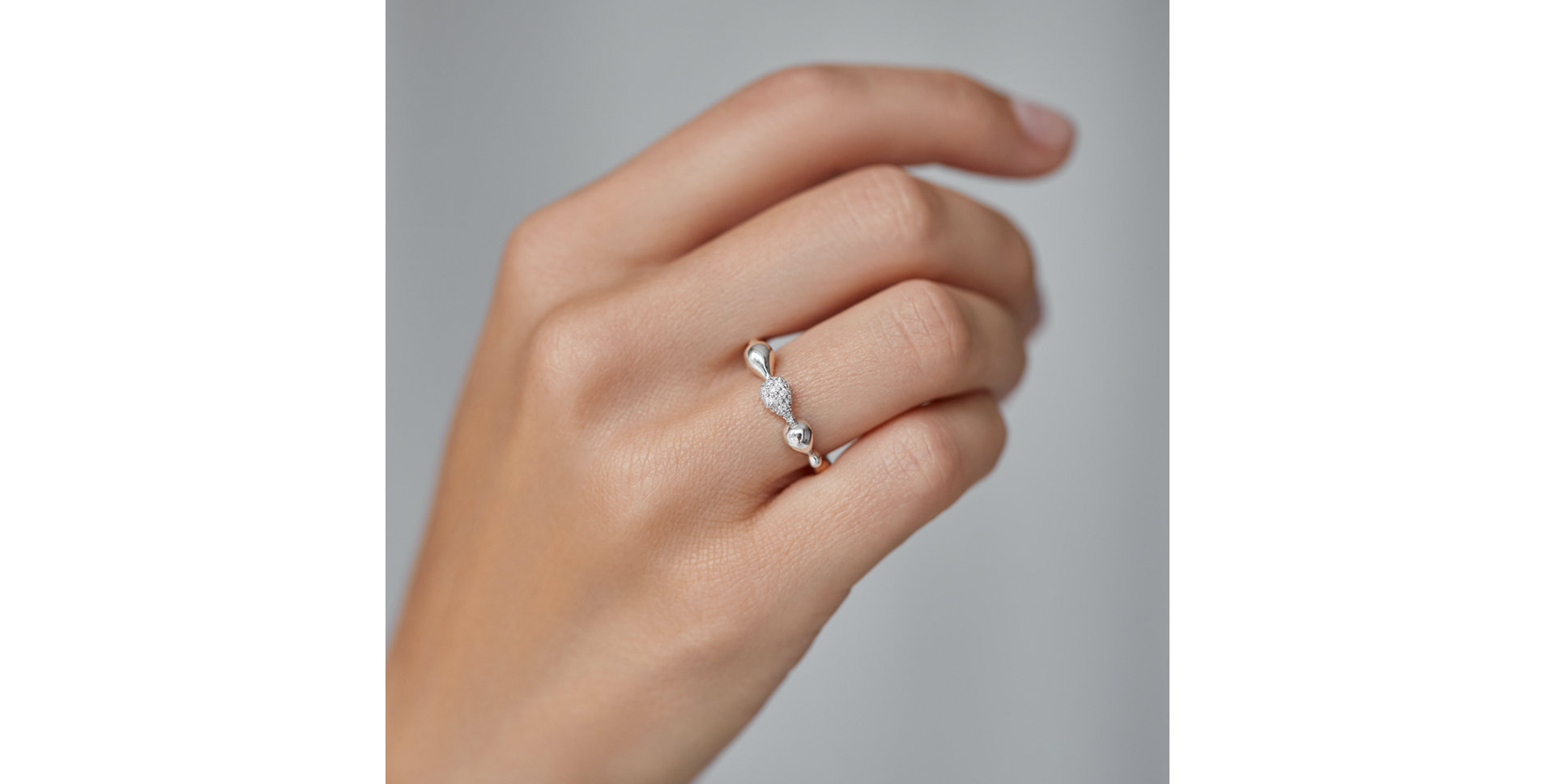 Prsteň s diamantmi Frozen Tear