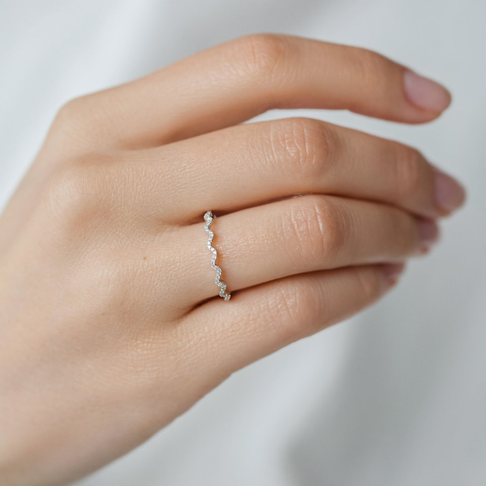 Prsteň s diamantmi Sparkling Waves