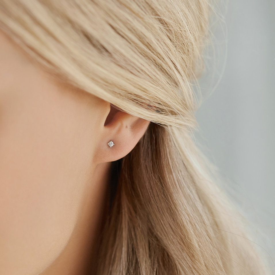 Náušnice s diamantom Essential Shine