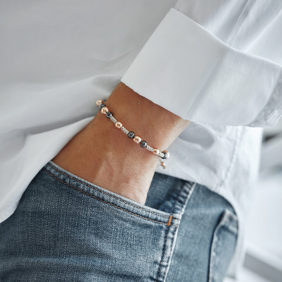 Náramok s čiernymi diamantmi Mirror Balls