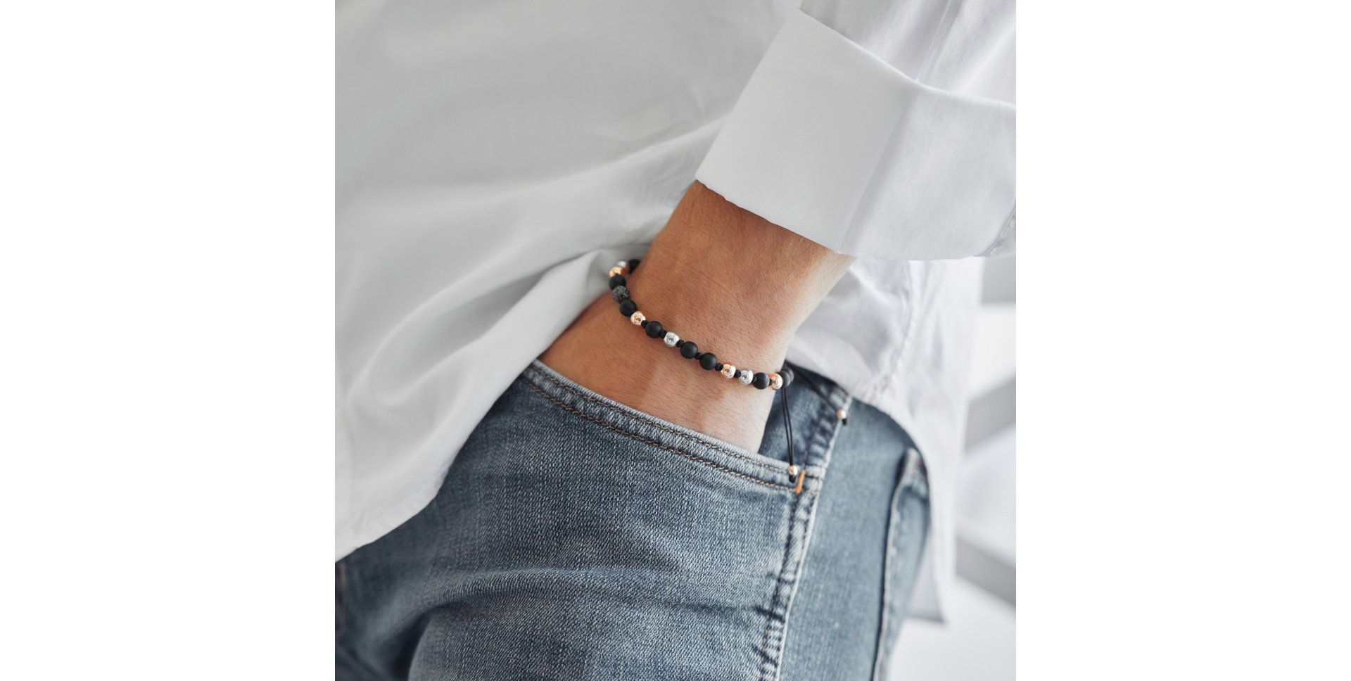 Náramok s achátmi a čiernymi diamantmi Black Mamba