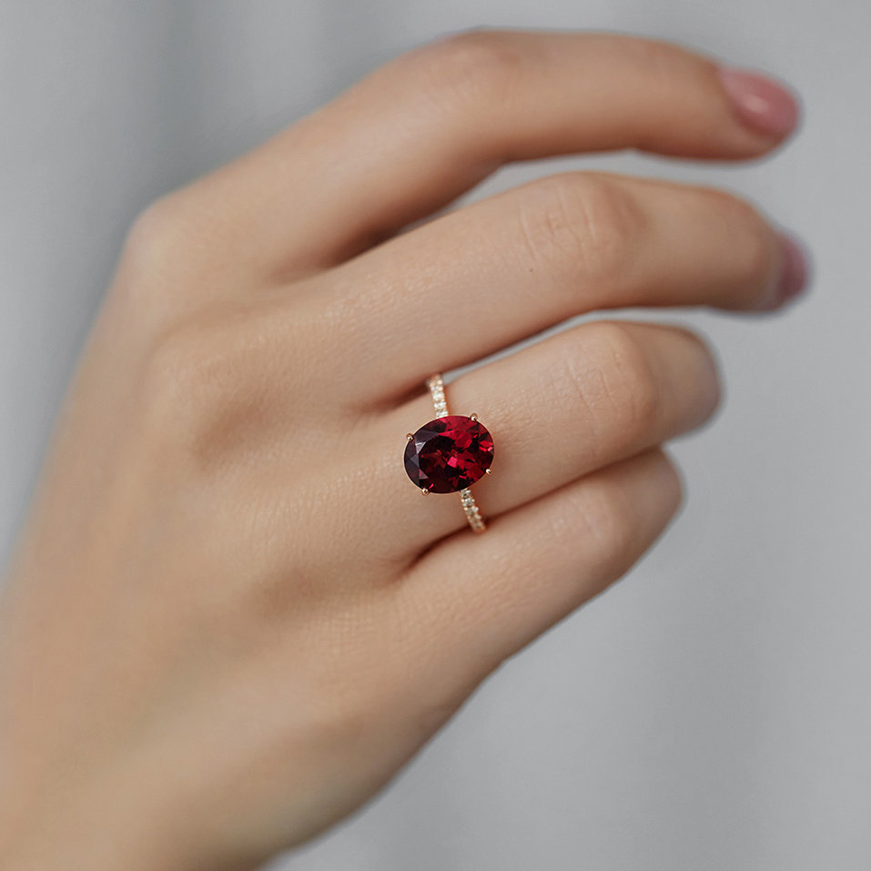 Prsteň s turmalínom a diamantmi Luxury Embrace