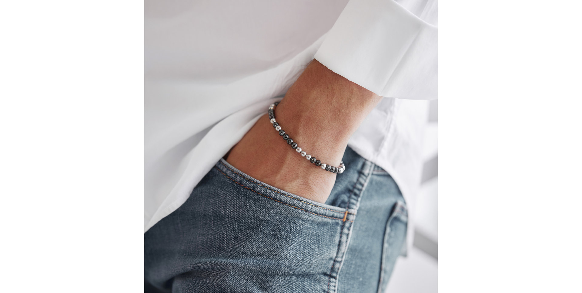 Náramok s čiernymi diamantmi Marbles Mood