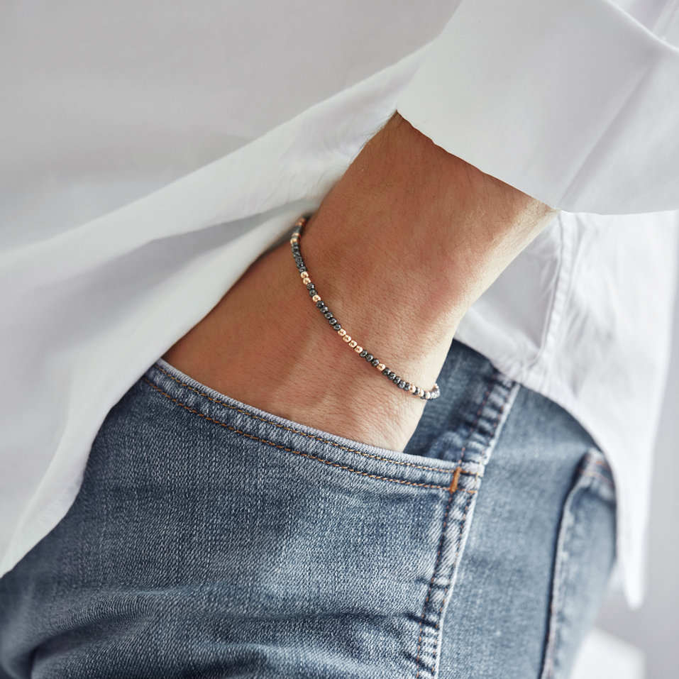 Náramok s čiernymi diamantmi Marbles Mood