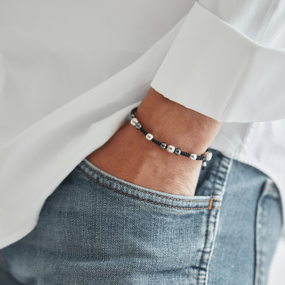 Náramok s čiernymi diamantmi Mirror Balls