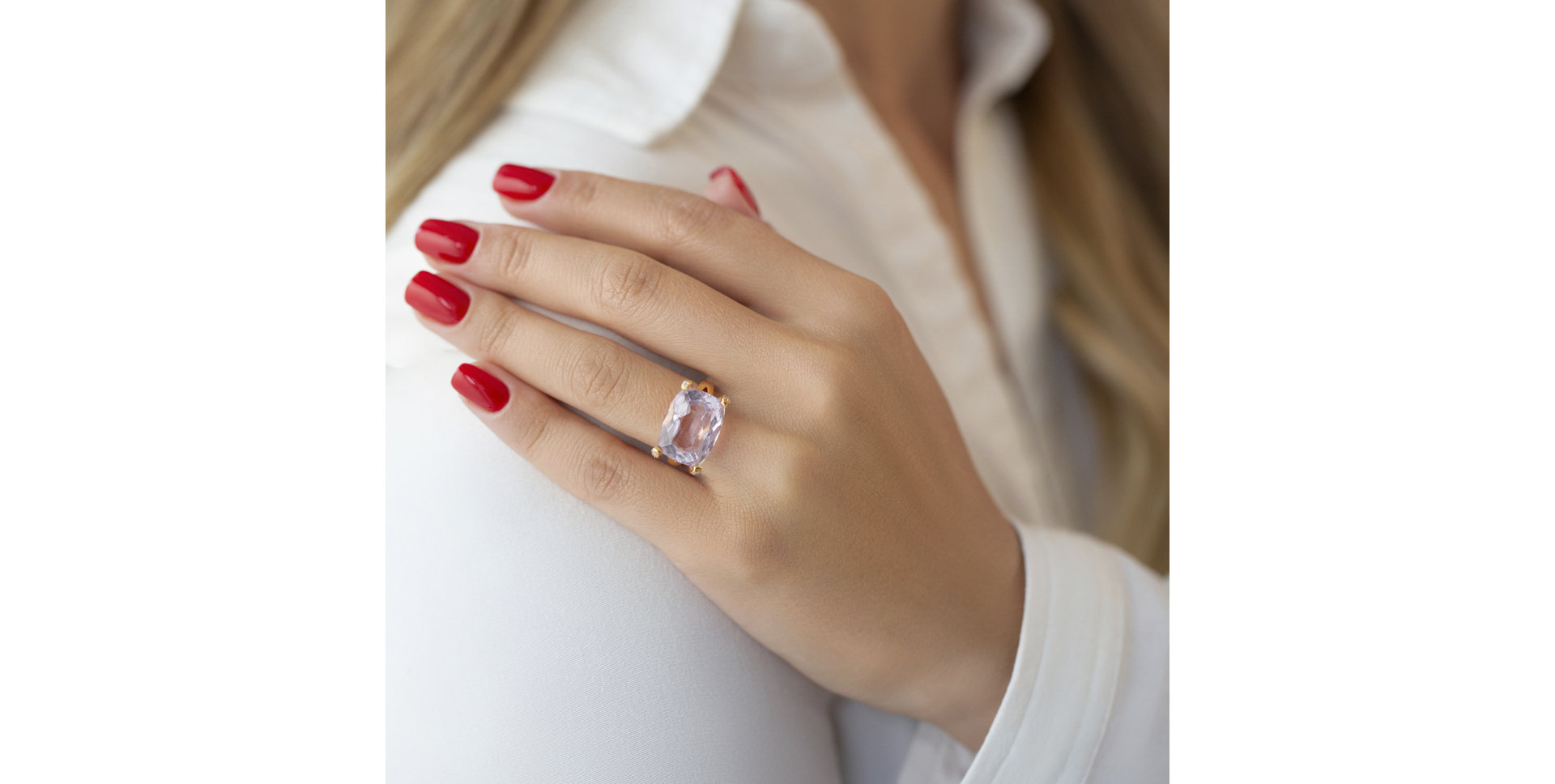 Prsteň s ametystom a diamantmi Oriental Lilac