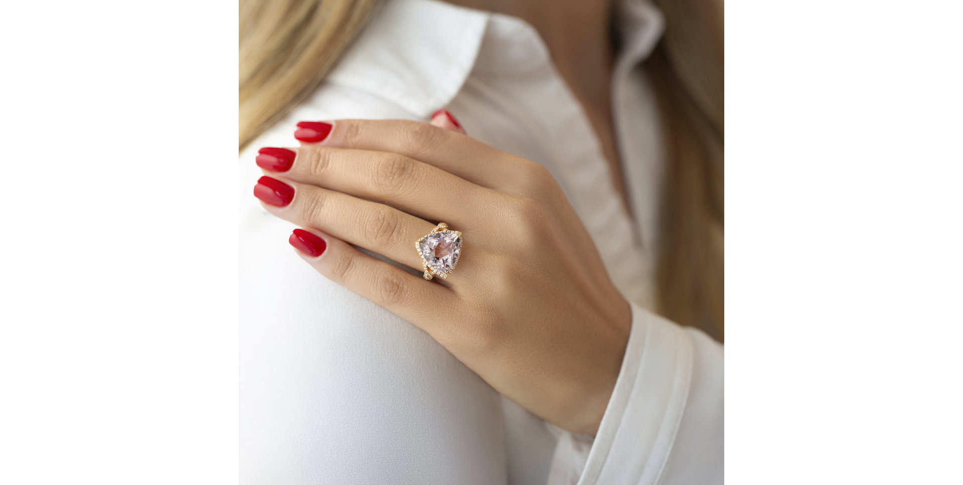 Prsteň s ametystom a diamantmi Oistin