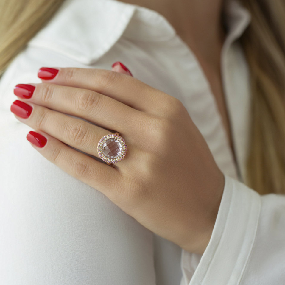 Prsteň s ametystom, diamantmi a zafírmi Fontanna