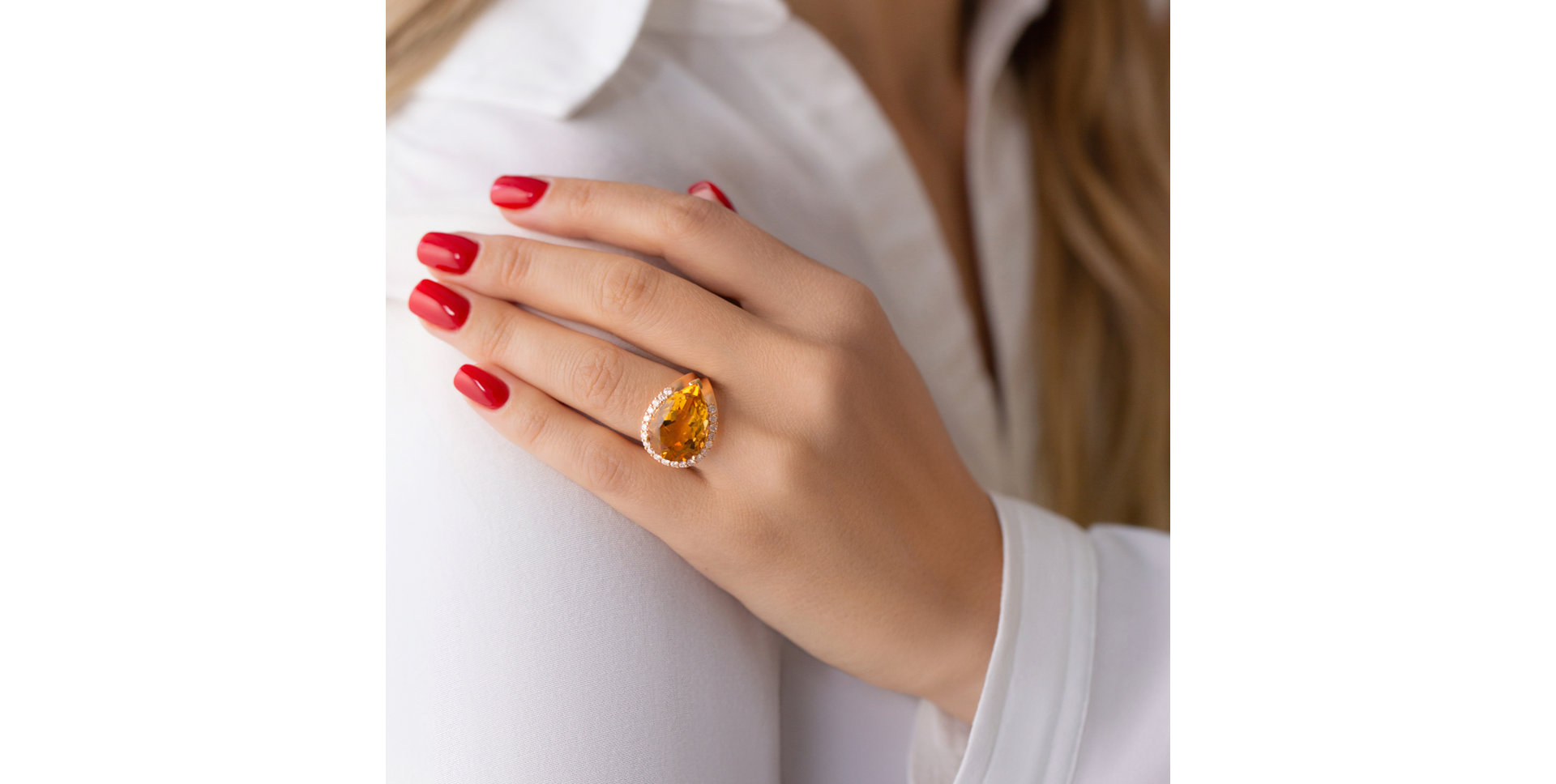 Prsteň s citrínom a diamantmi Tassa