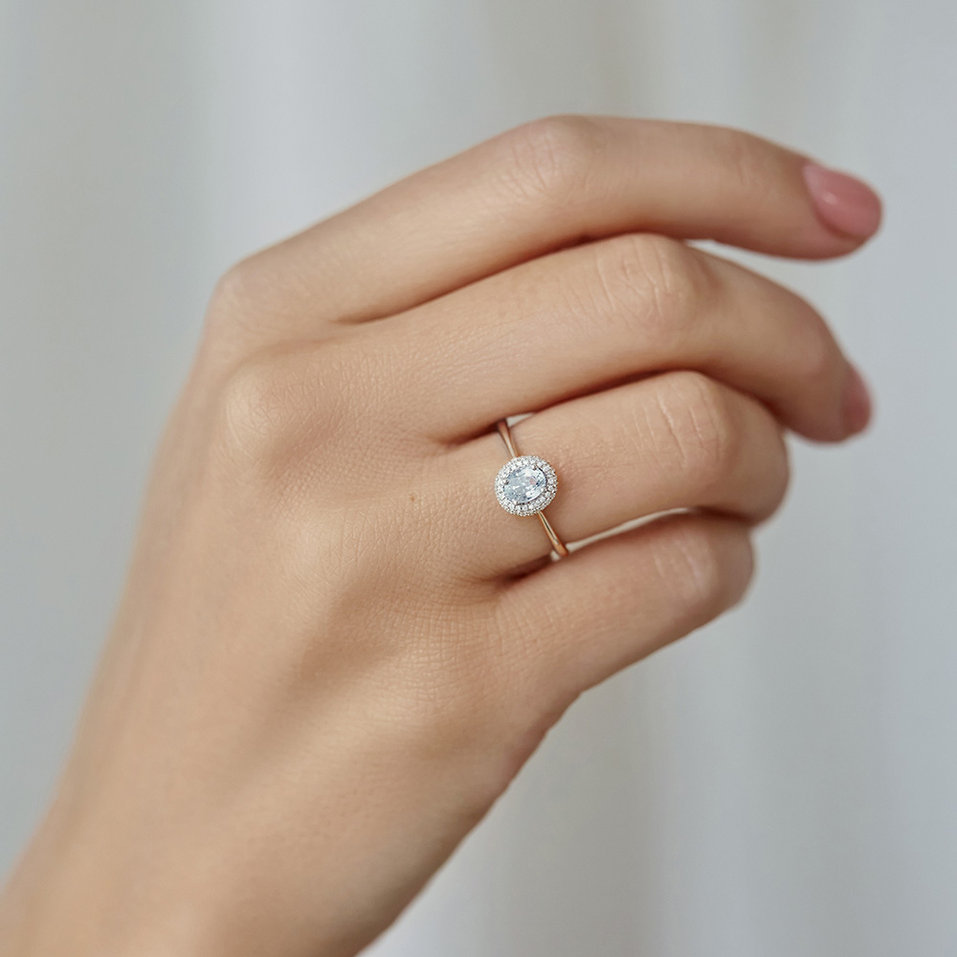 Prsteň so zafírom a diamantmi Bridgette