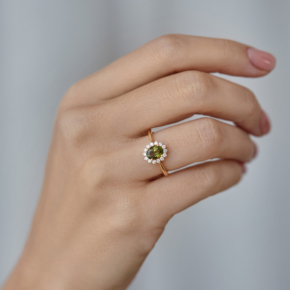 Prsteň so zafírom a diamantmi Princess Sparkle