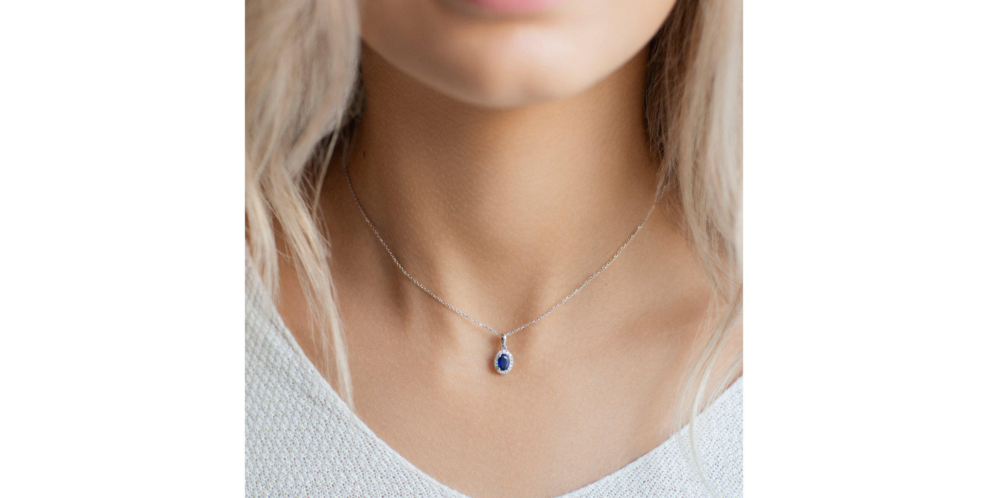 Přívěsok so zafírom a diamantmi Princess Essence