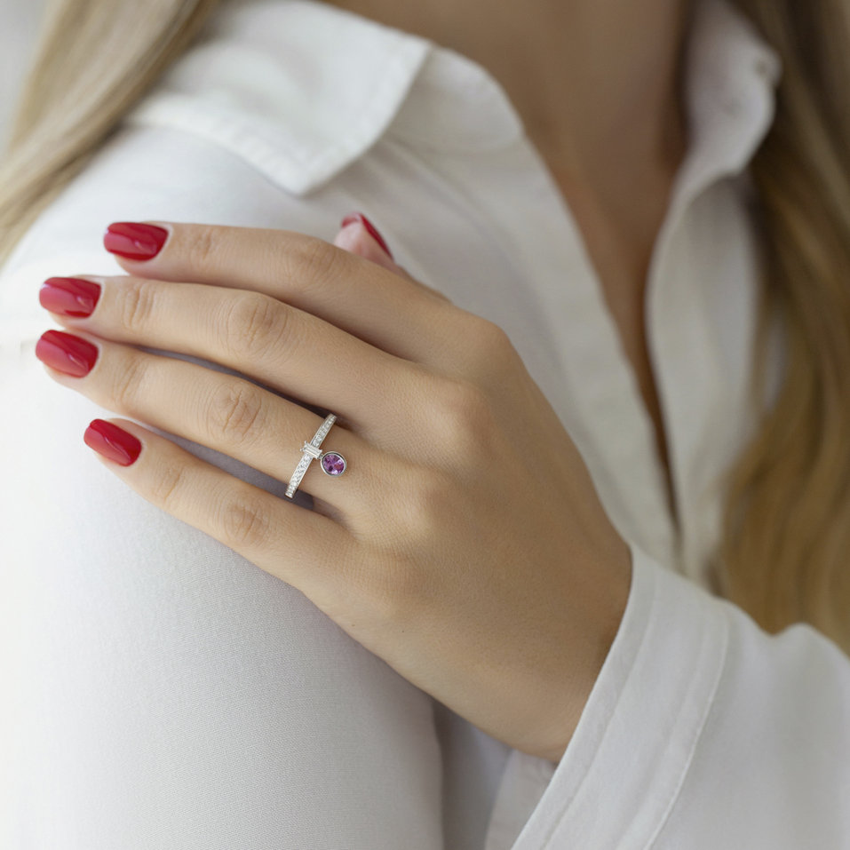 Prsteň s zafírom a diamantmi Verona