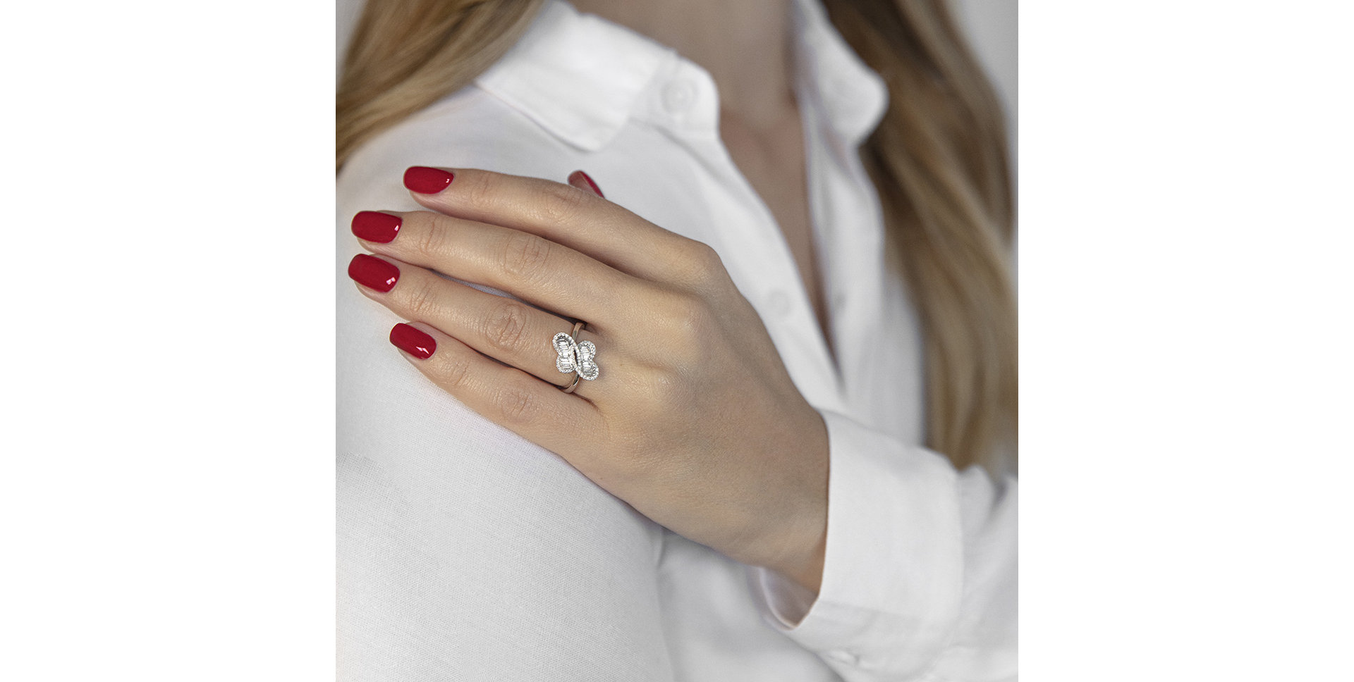 Prsteň s diamantmi Beautiful Butterfly