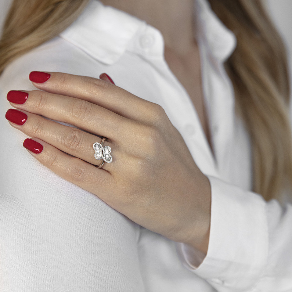 Prsteň s diamantmi Beautiful Butterfly