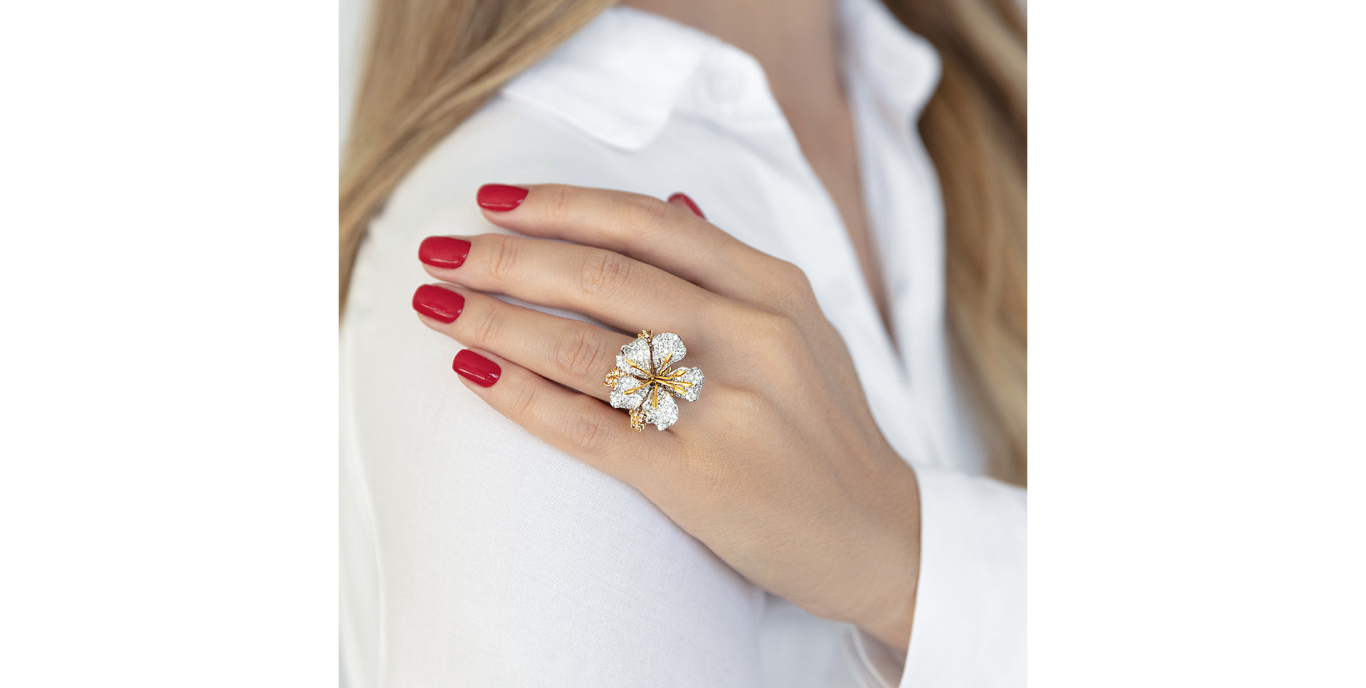 Prsteň s diamantmi Evening Flower