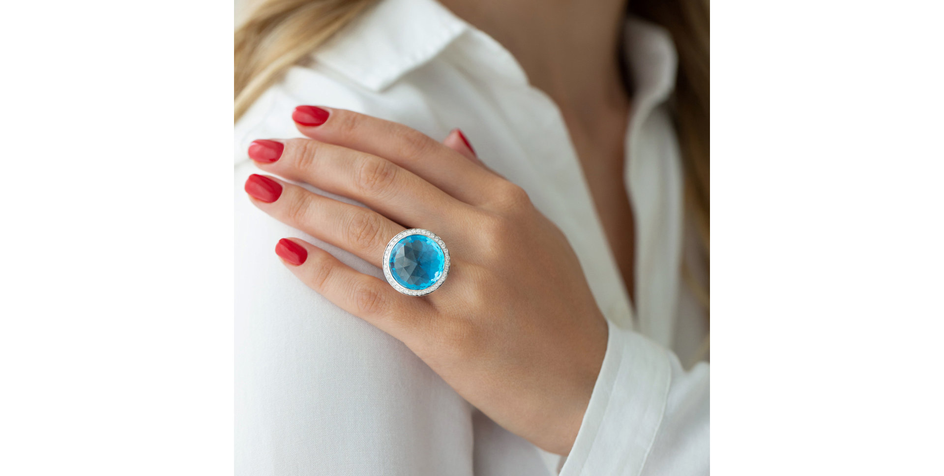 Prsteň s topásom a diamantmi Freccia