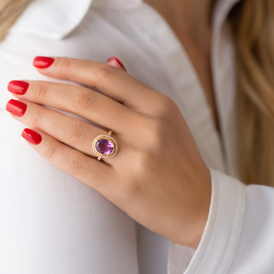 Prsteň s ametystom a diamantmi Viva Glam