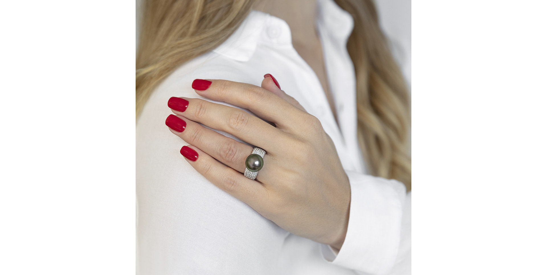 Prsteň s perlou a diamantmi Relieving Relaxation