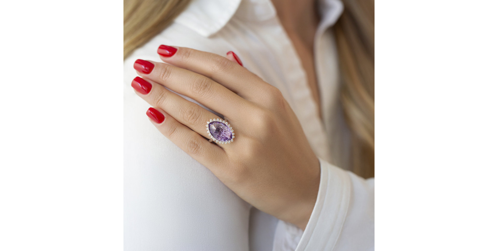 Prsteň s ametystom a diamantmi Darlar Hope