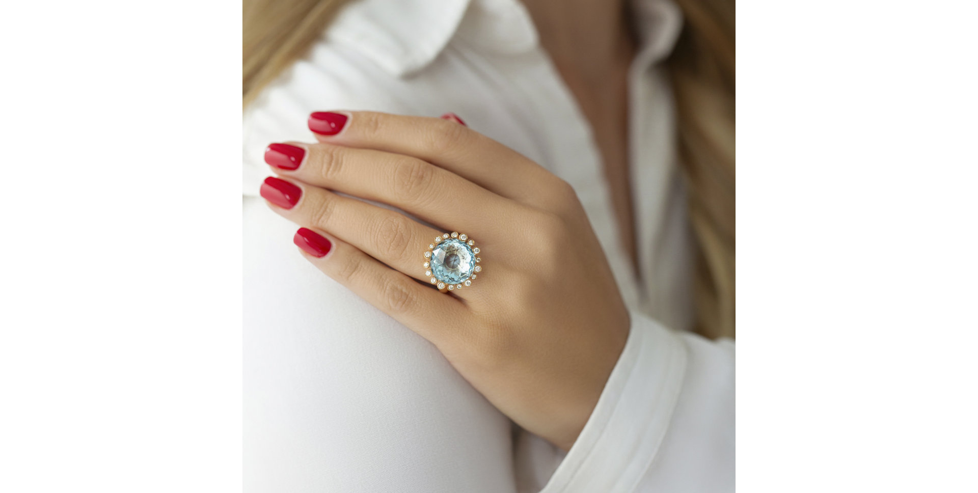 Prsteň s topásom a diamantmi Mina