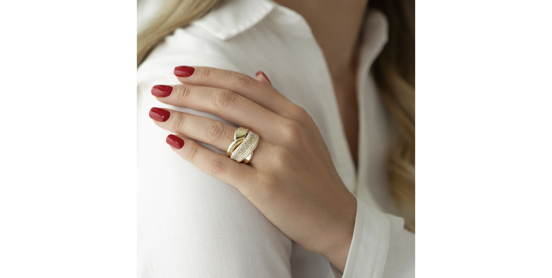 Prsteň s diamantmi Moon Kiss