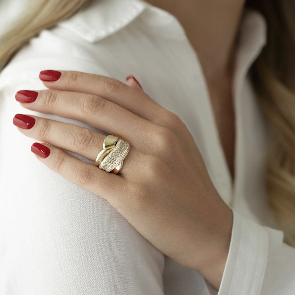 Prsteň s diamantmi Moon Kiss