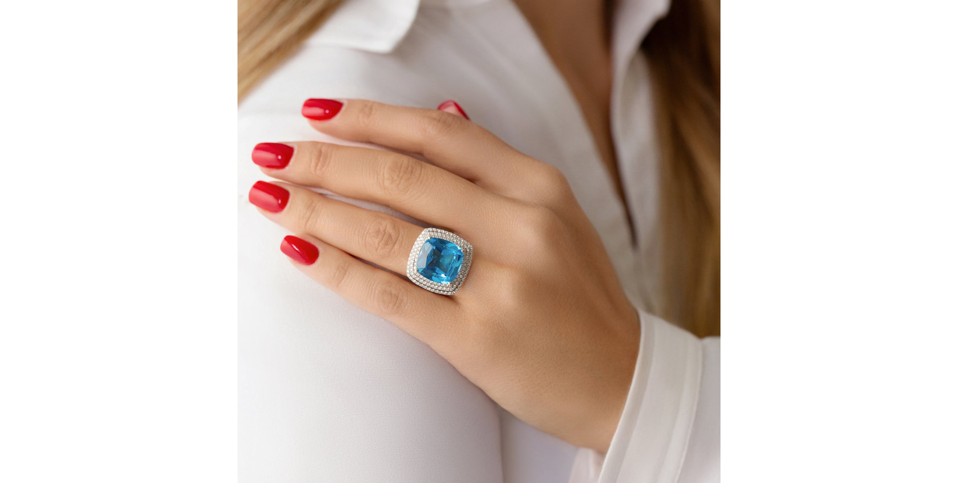 Prsteň s topásom a diamantmi Ofelia