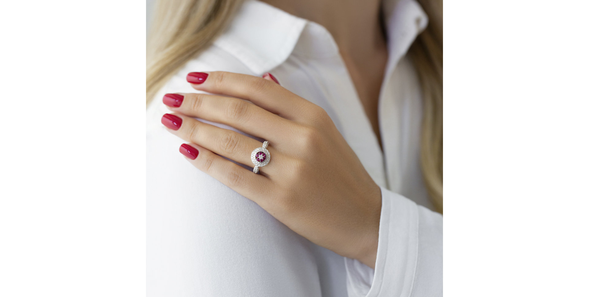 Prsteň s diamantmi a rubínmi Regina