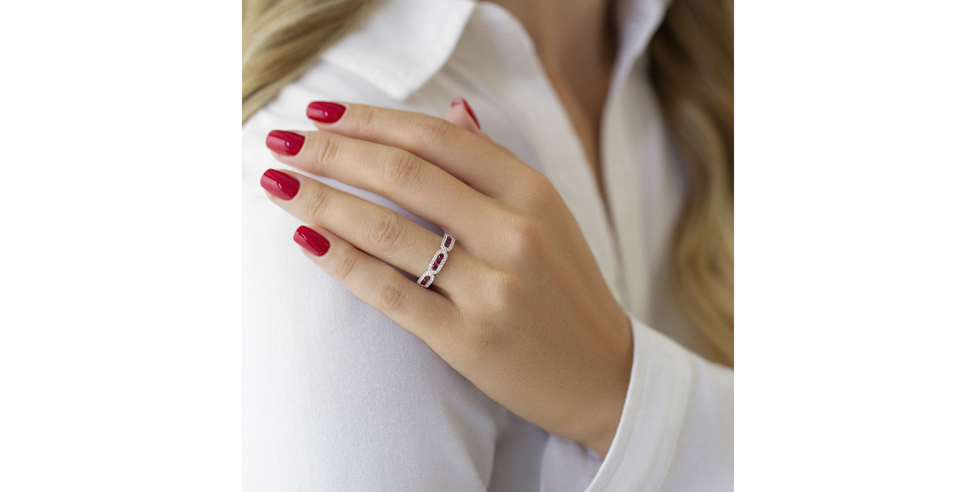 Prsteň s diamantmi a zafírmi Armandine