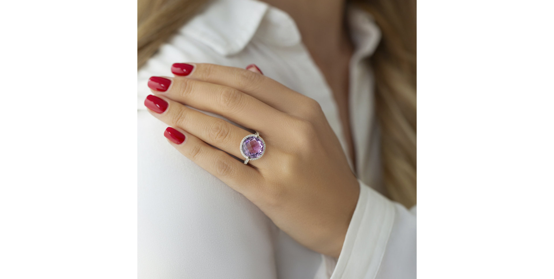 Prsteň s quartzom a diamantmi Epifania