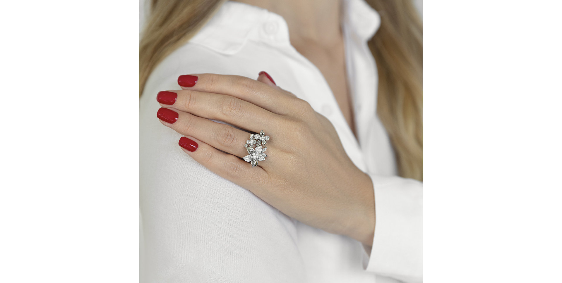 Prsteň s diamantmi Floral Envy