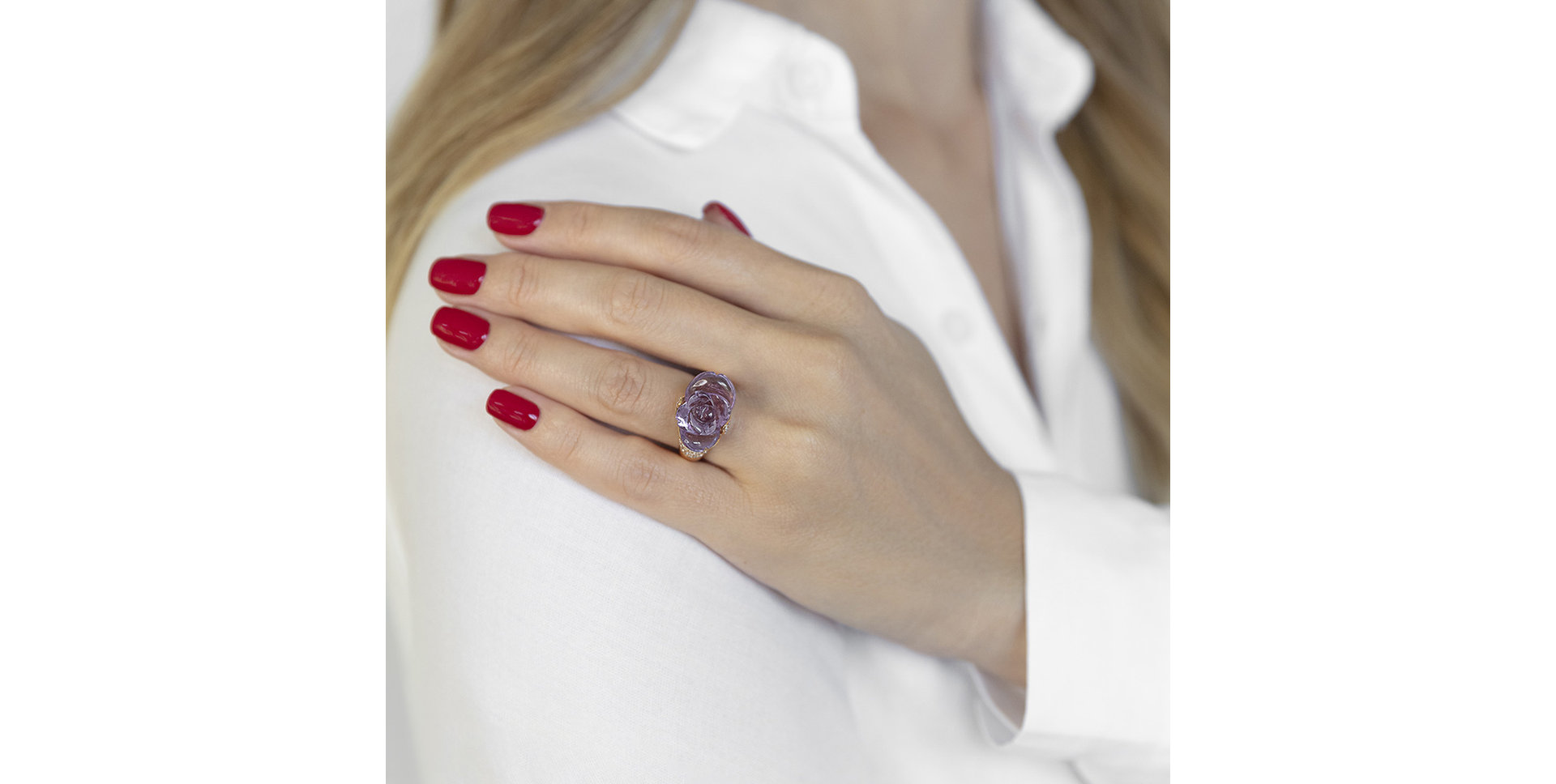 Prsteň s ametystmi a diamantmi Crazzy One