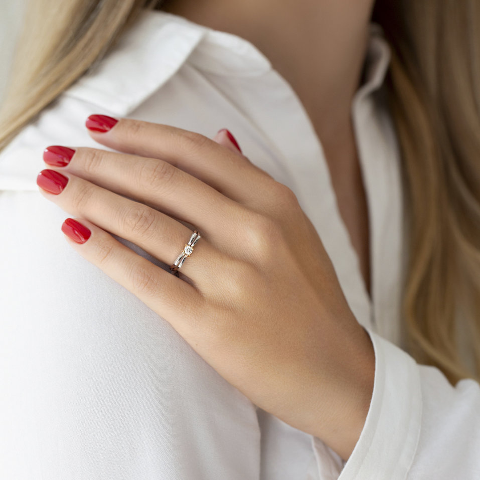 Prsteň s diamantom Empty Space