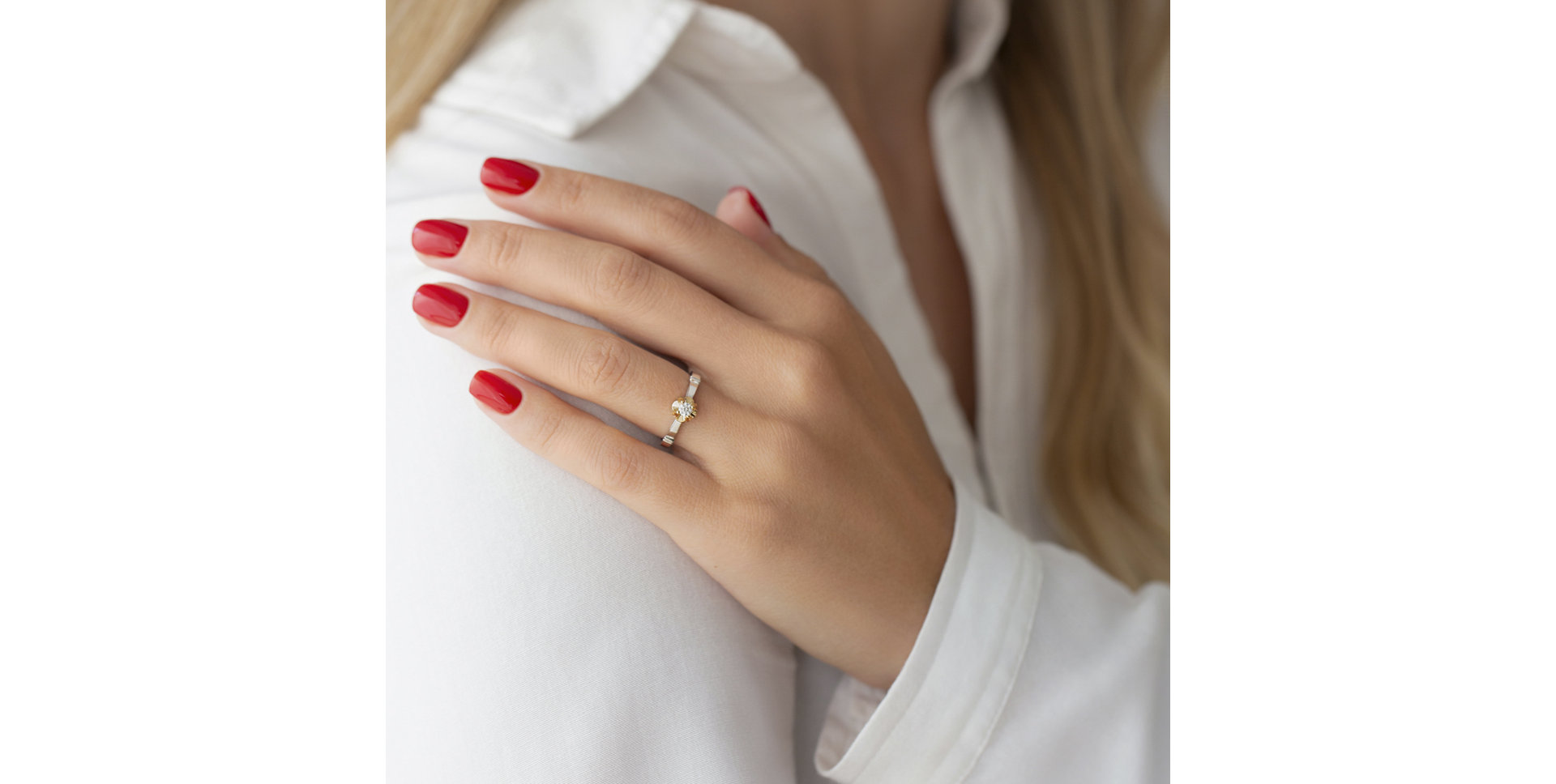 Prsteň s diamantom Pink Blossom