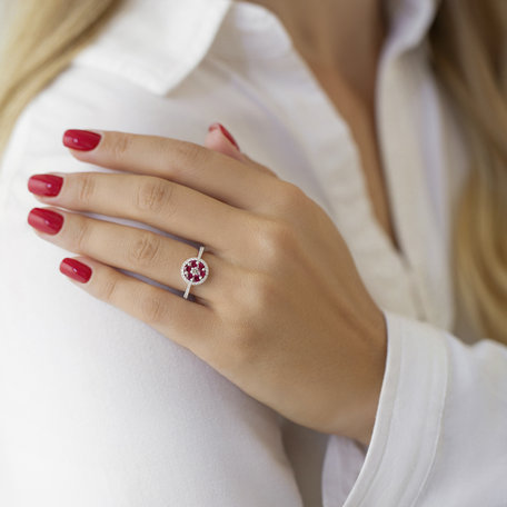 Prsteň s diamantmi a rubínmi Kiersten