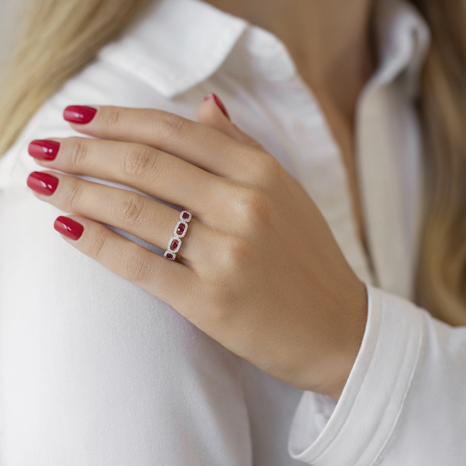 Prsteň s diamantmi a smaragdmi Lexi