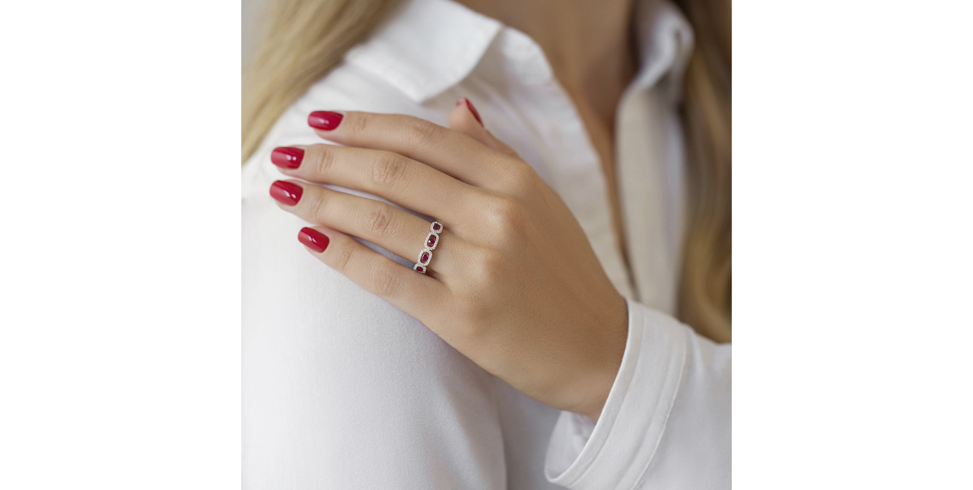 Prsteň s diamantmi a rubínmi Lexi