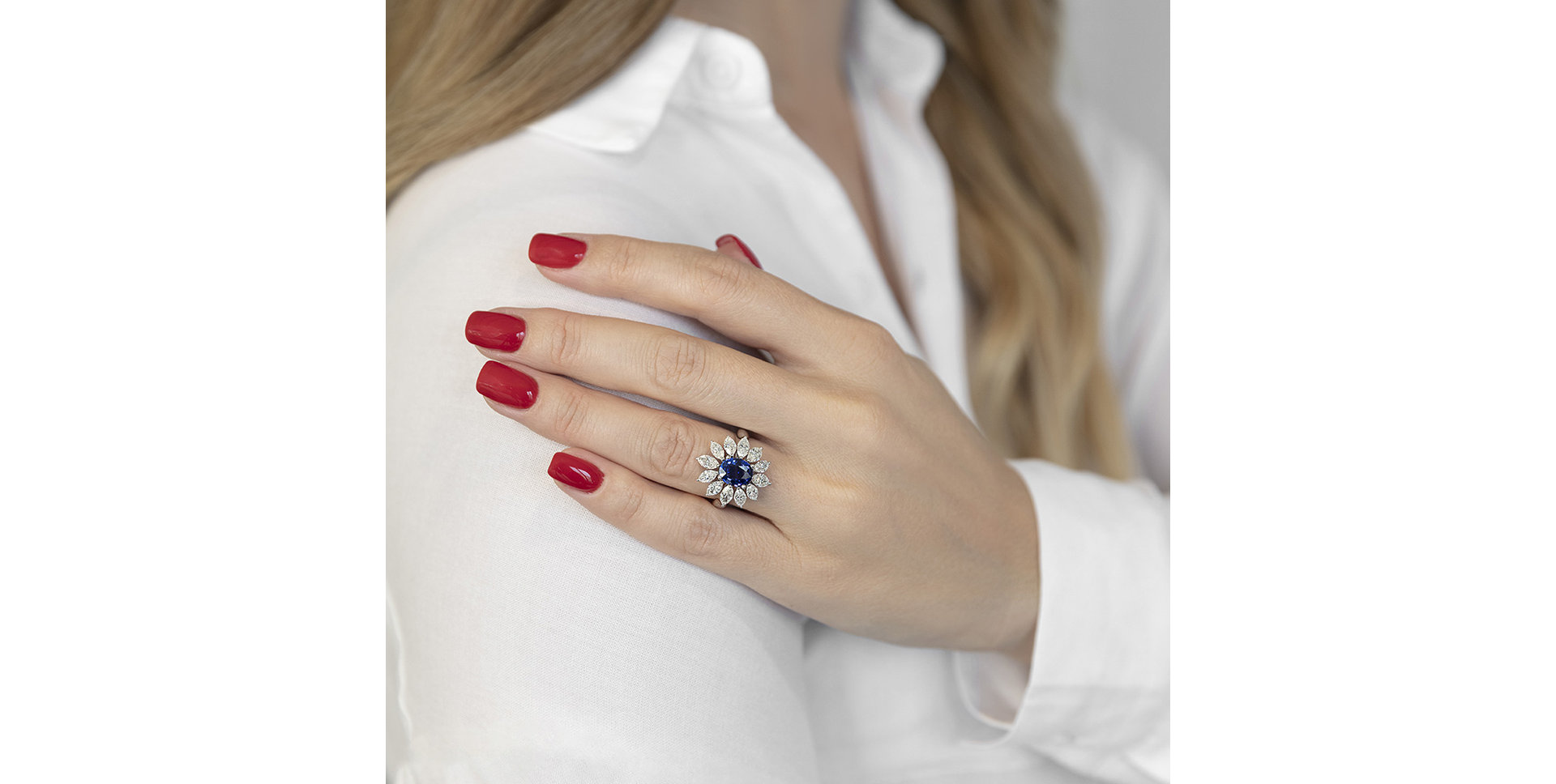 Prsteň s zafírom a diamantmi Galaxy Star