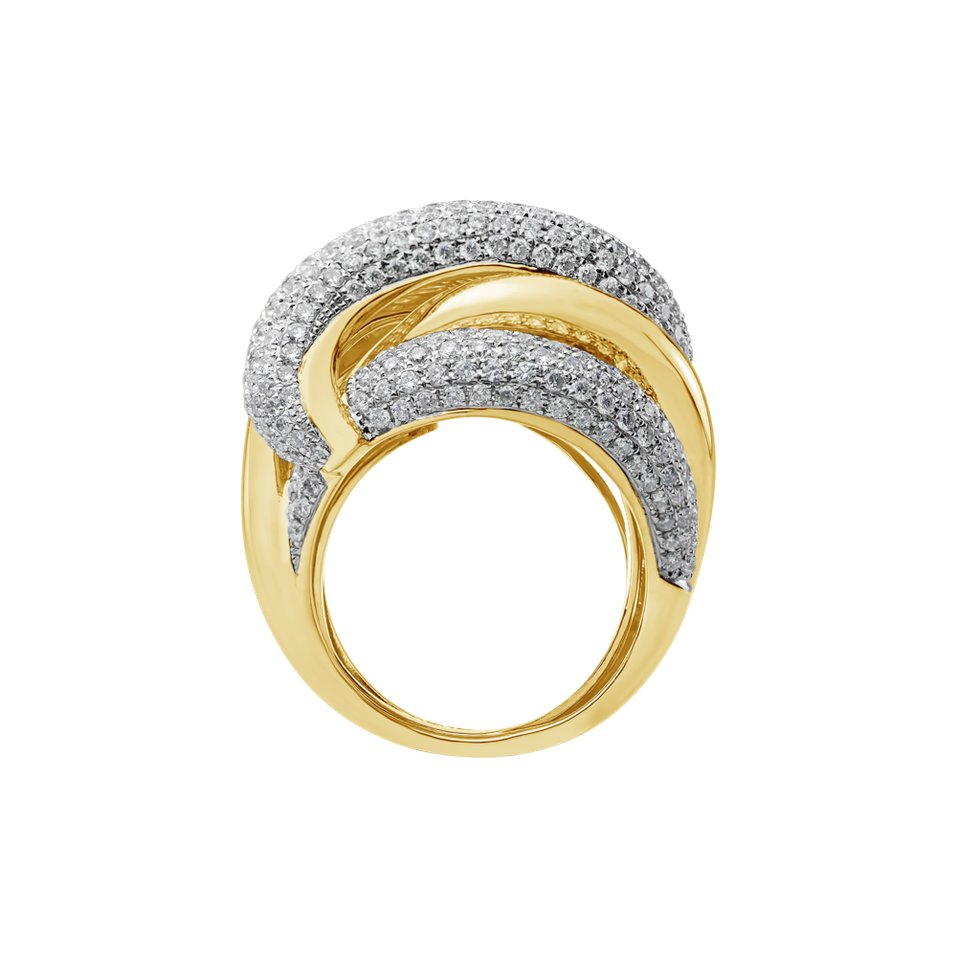 Prsteň s diamantmi Sun Snake